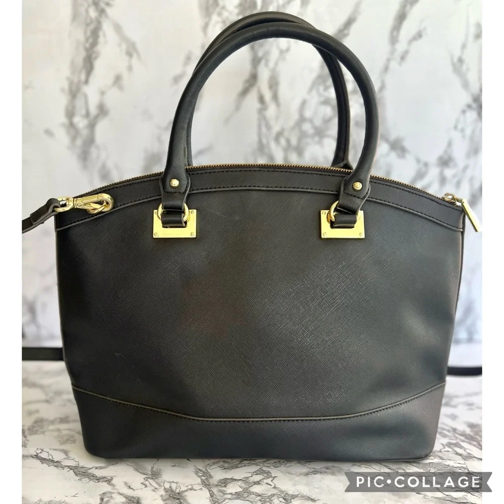 Anne Klein New Recruits Dome Black Satchel Shoulder Bag